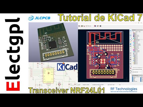 Tutorial de Diseño de SCH y PCB con KiCad 7 | Desarrollo de modulo NRF24L01 2.4GHz | Sponsor JLCPCB