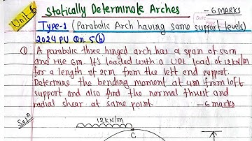 Unit-6:Three hinged arch|Type-1 2024PU Qn.5b|ToS-I BE Civil Purbanchal University PoU TU KU 