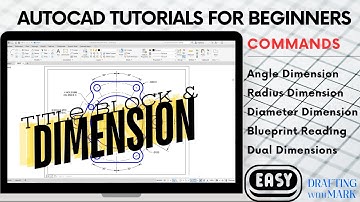 AutoCAD Tutorial - Angular, Radius, Diameter, and Dual Dimension with Title Block