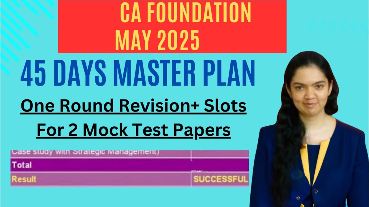 45 Day Revision Planner | CA Foundation May 2025 - YouTube