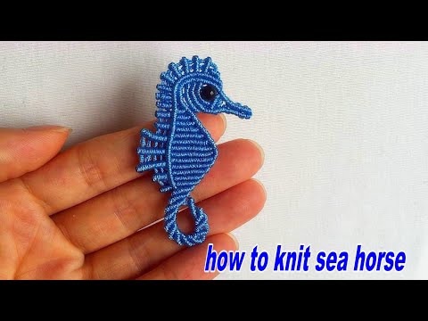 DIY cute knitting hippocampus, Teach you how to knit sea horse Key Chain Pendant