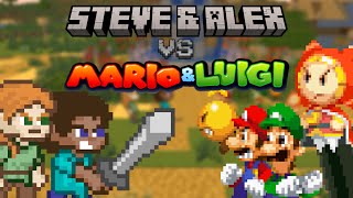 Steve & Alex vs Mario & Luigi - Animation [english subtitle added]