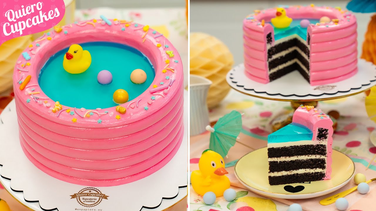 TARTA PISCINA SIN MOLDES ESPECIALES 🤩 | BIENVENIDO VERANO ☀️ | QUIERO CUPCAKES