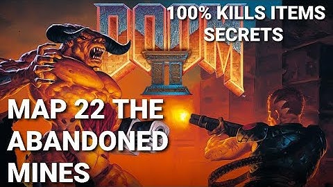 Doom 2 PS1 MAP 22 The Abandoned Mines UV Playthrough 100% Kills Items Secrets