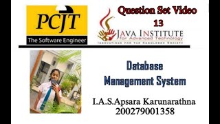 Question Set 13 | Database Management System | Java Institute