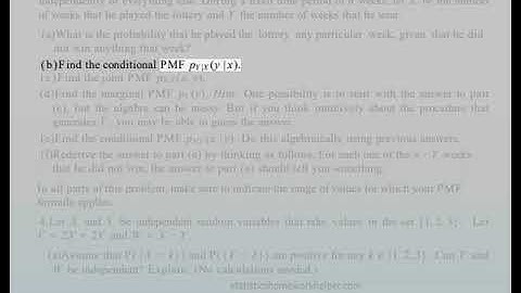 Probabilistic Systems Analysis Homework Help