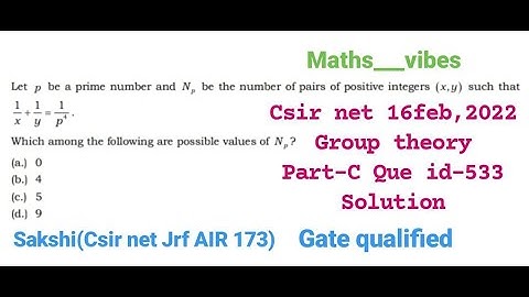 Csir Net 16Feb,2022 Number Theory Part-C Que ID-533 || Solution || #csir #numbertheory #mathematics