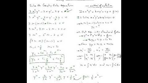 Cauchy Euler equations (variation of parameters)
