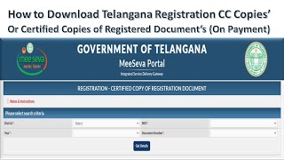 How to Download Telangan Registration CC Copies' Or Certified Copies of Registered Doct (On Payment) screenshot 4