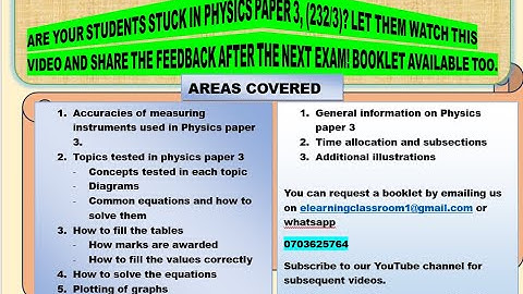 KCSE Physics paper 3 (232/3) guidelines- first edition for form four candidates🖋️📓💯✅.