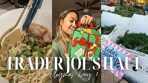 TRADER JOE'S HOLIDAY HAUL: Garland & Wreath + Dating Apps Stories + The Grinch Meal | Vlogmas Day 8