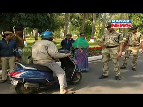 Loka Seva Bhawan Main Entrance View, Employees Getting In By 930AM, Security Tightened