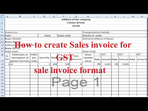 GST invoice using Excel file (sales invoice Format /Proforma)