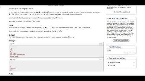 A. Yet Another Two Integers Problem | Maths | Codeforces Round #667 (Div  3)