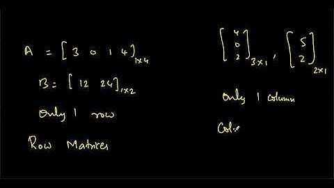 MD/03 Definitions of a Row Matrix, Column Matrix, and a Singleton Matrix