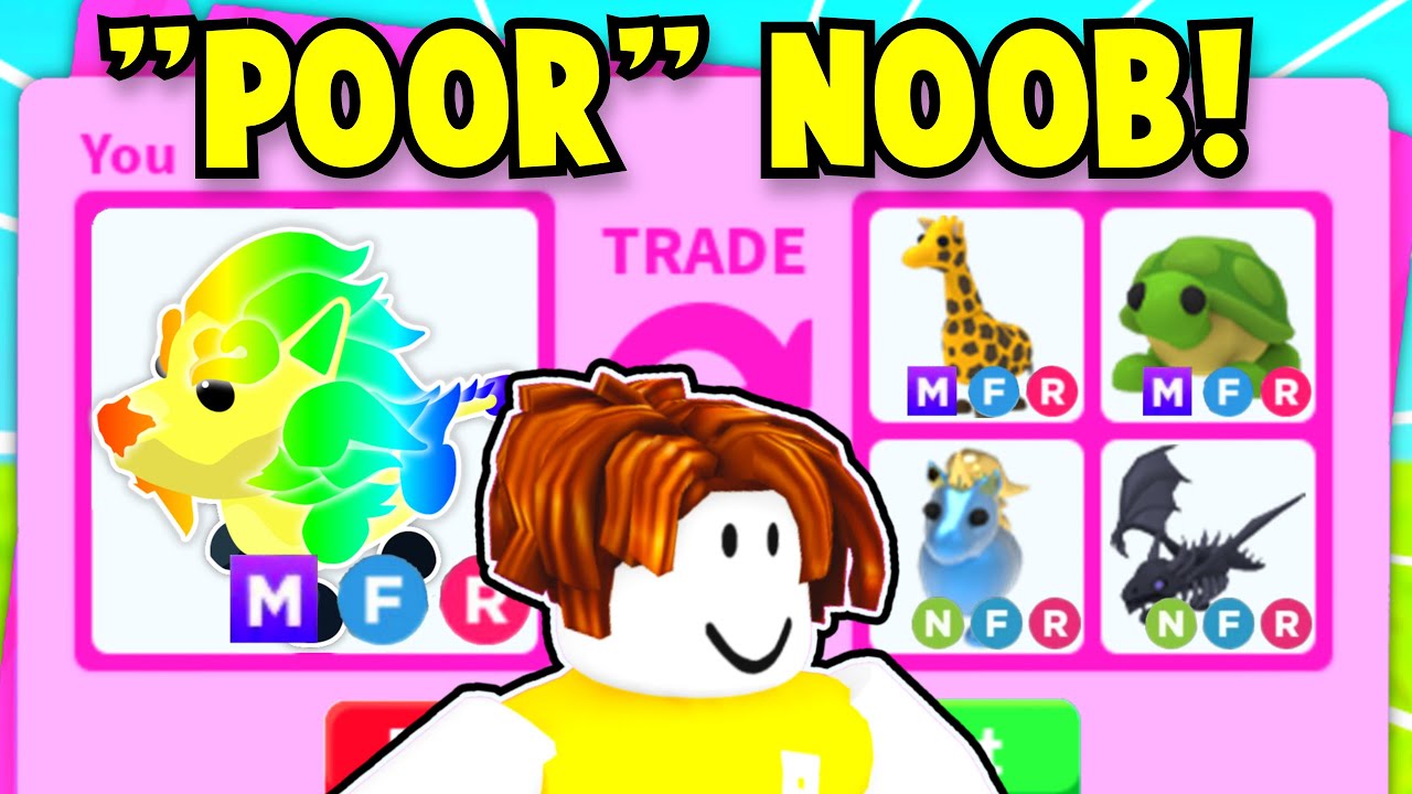 POOR NOOB Trading *MEGA NEON GUARDIAN LION* In RICH-ONLY VIP Adopt Me Server!!  TRADE PROOFS (Roblox) 