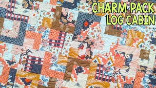 Charm Pack Log Cabin | 5" Squares | Scrappy Quilt | Precut Quilt Pattern | Free Quilt Pattern