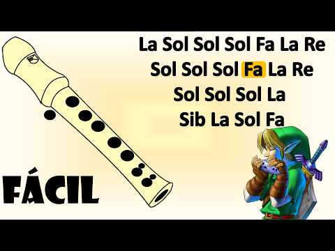 Video *_* 5 canciones de Zelda *_*  flauta dulce fácil, tutorial con animación, canción fácil