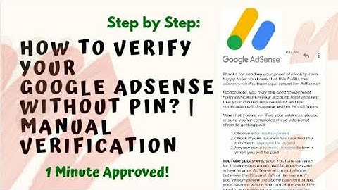 How To Verify your Google AdSense without Pin? | Manual Verification || Angelhyns Vlog