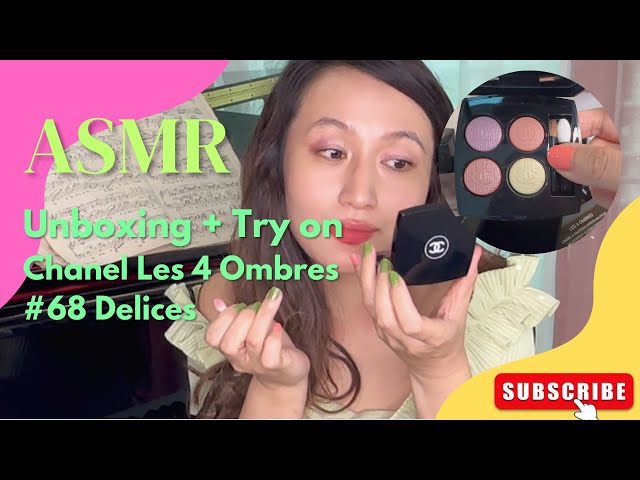 Chanel Spring 2023 Les 4 Ombres #68 Delices eyeshadow palette unboxing ASMR  (rain, thunder)+ try on 