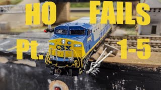 HO Scale Derailment and Fails Part 15!