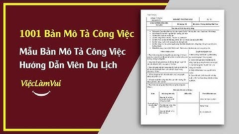 Mô tả nghề hướng dẫn viên du lịch