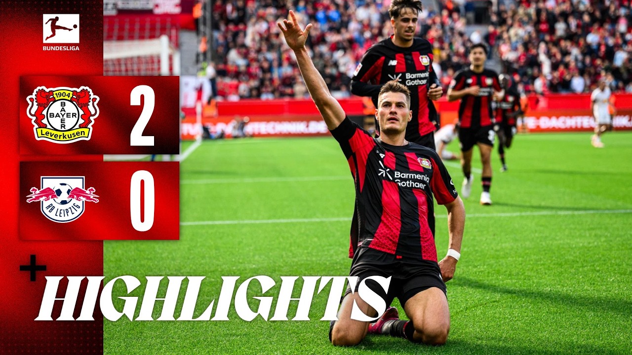 Highlights: Leverkusen beat Leipzig 2-0 | Goals by Patrik Schick + Miguel Gutierrez