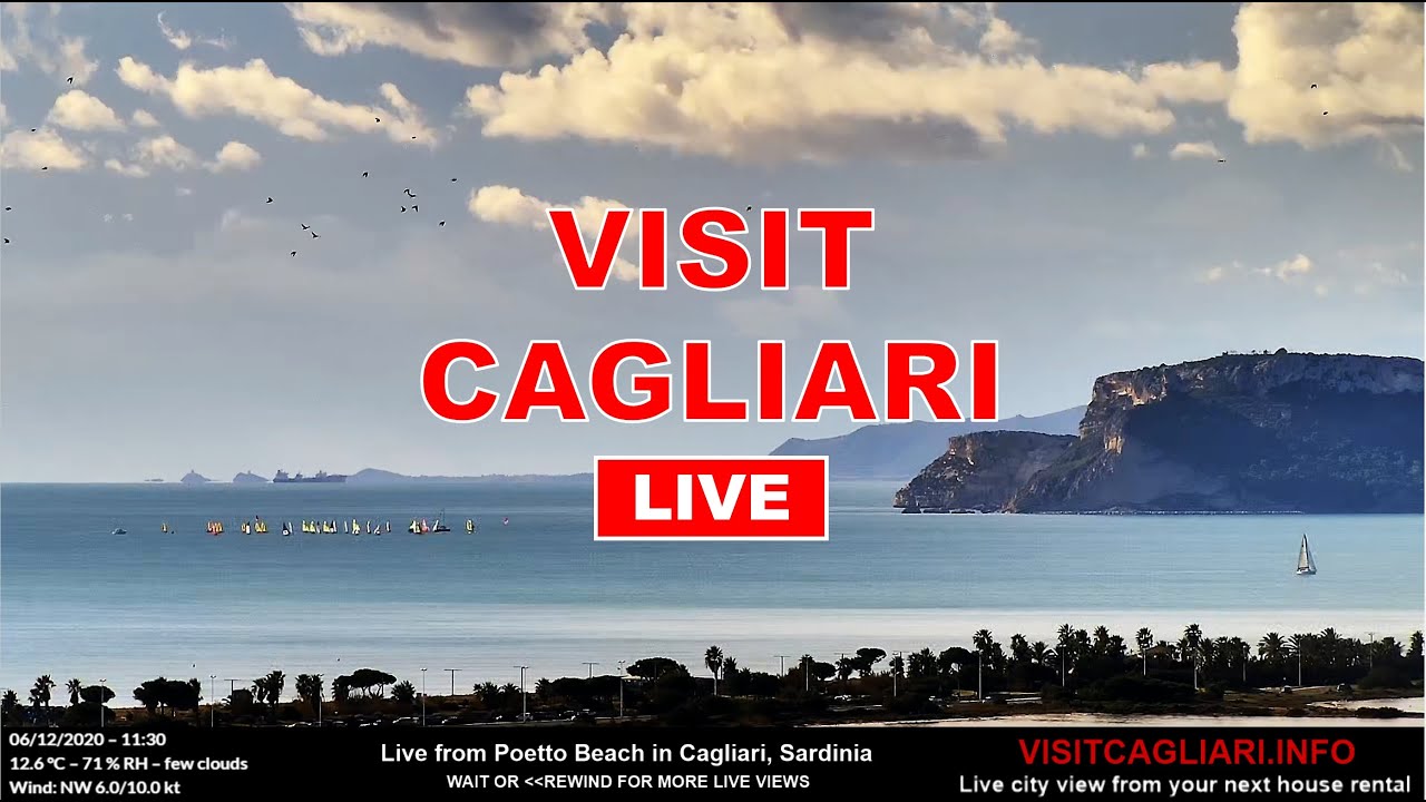 Cagliari and Poetto beach live webcam tour - Welcome to Sardinia!
