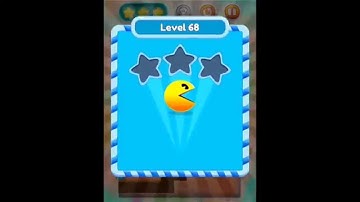 PAC-MAN Bounce - Puzzle Adventure Level 68 walkthrough solution for 3 star Gameplay