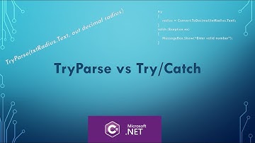 TryParse vs. Try/Catch in C#