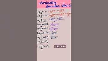 Differentiation formulas | Differentiation class12 | #shorts #derivativeformulas