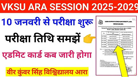 Vksu Semester 1 Exam Date Released Vksu Ara UG 2025-29 Exam Date out Vksu BA BSc BCom Exam Date 2...