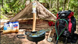 48 Hours Alone On The Mountain | Tarp Shelter | Fly Fishing | WILD TROUT Catch & Cook