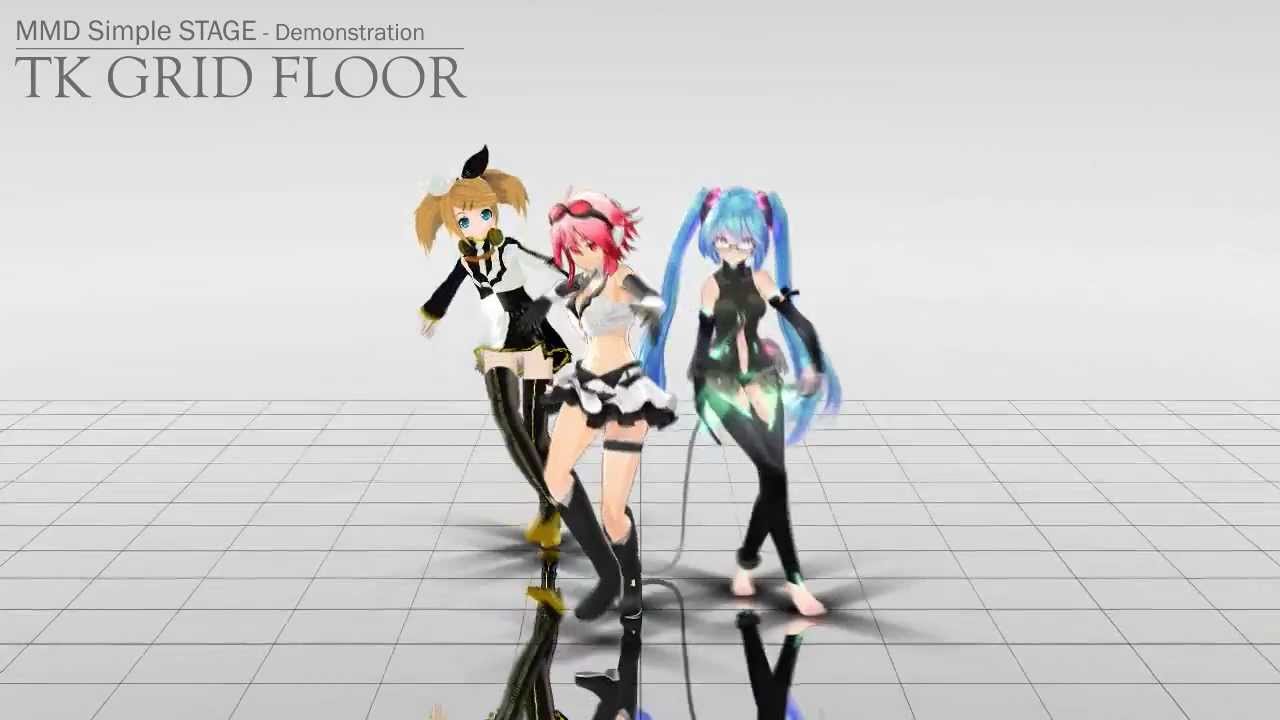 Mmd ステージ配布 Simple Stage Tk Grid Floor Dl Youtube