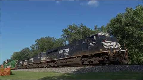 NS ES44DC #7675, Dash 9 #9469 & Dash 9 #8964 - 60MPH Intermodal 23K - Mentor Ohio July 2018