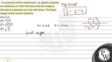 In a concave mirror experiment, an object is placed at a distance \( x_{1} \) from the focus and...