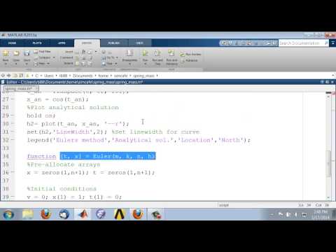 Spring-Mass in MATLAB: Function Creation