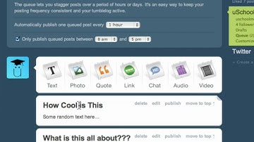 Learn Tumblr Ep12: How to make Queued Posts @ uSchoolme
