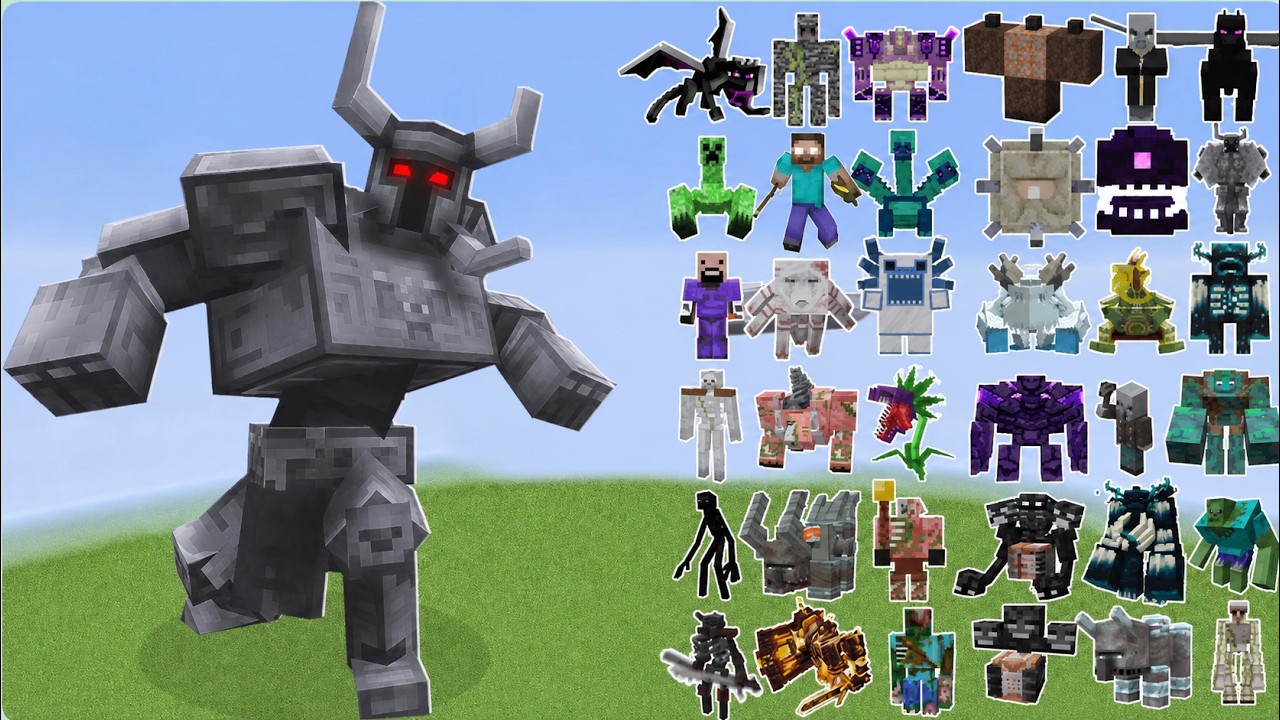 Ferrous Wroughtnaut vs All MinecraftBosses - Minecraft Mob Battle