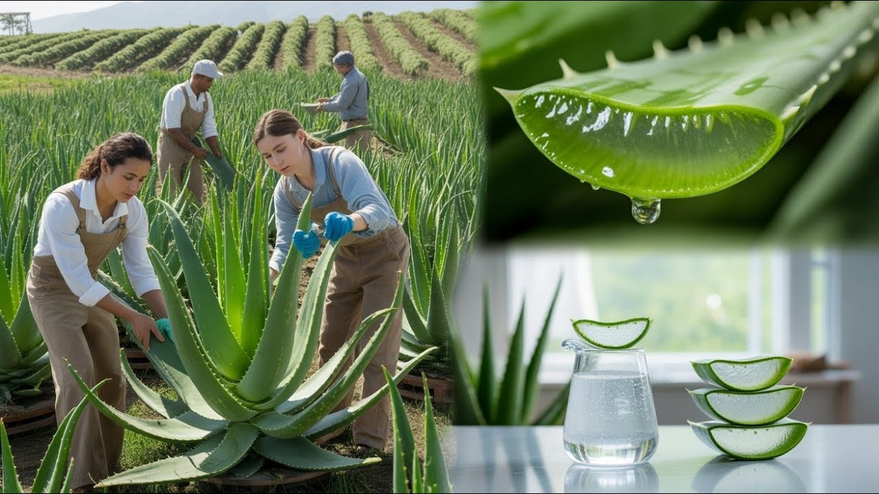 From Aloe Vera Leaves to Luxury Cosmetic Gel | Inside the Factory Process