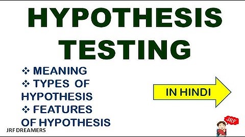 Hypothesis Testing | UGC NET/JRF |  Commerce | Business Statistics and Research methods | HINDI