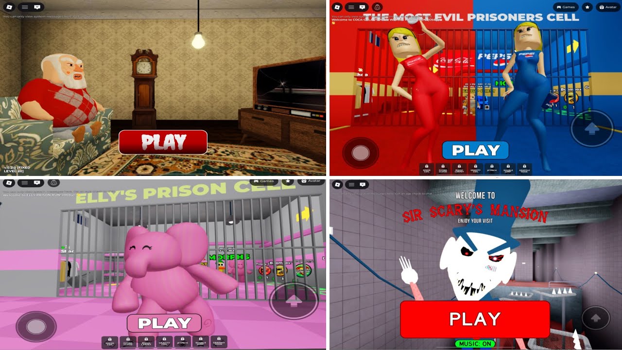 SPEED Run in 63 Scary Obby from Barry Prison, School, Police, Siren Cop, Grumpy Gran, Horror, Clown