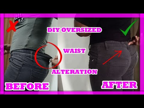 HOW TO ADJUST THE WAIST OF OVERSIZED PANT OR TROUSER (DIY JEAN ALTERATION)