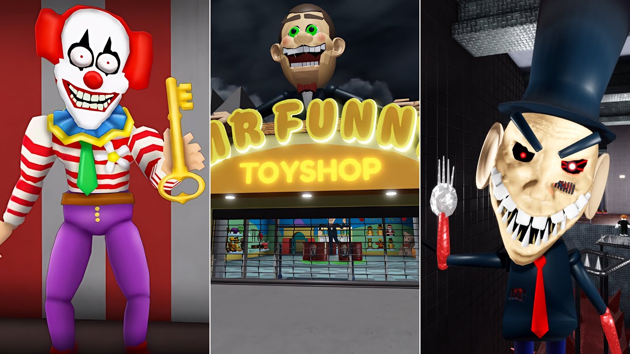EPIC CHOPPER'S CARNIVAL BREAKOUT, ESCAPE MR FUNNY'S TOYSHOP!, SIR SCARY'S MANSION OBBY ROBLOX