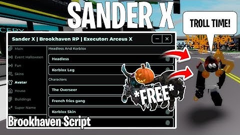 [NEW] Sander X Hub Script Brookhaven (Troll) | Hydrogen/Fluxus/ArceusX/Delta/VegaX | Roblox Script