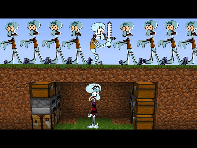 Squilliam Speedrunner VS 10 Squidward Hunters class=