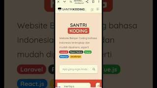 Belajar Bahasa Pemrograman Dari Santri Koding #computer #programming #webprogramming #santrikoding