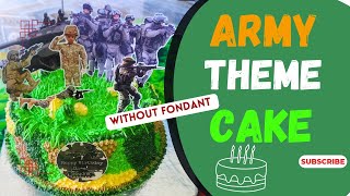 Army Theme Cake Without Fondant 🪖||Military Cake Design,EP 28