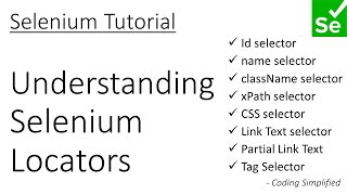 Selenium - 3: Understanding Selenium Locators