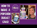 POPCORN BUCKET CAKE WITH FONDANT POPCORN!